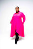 Shut Em' Down Tunic Shirt Dress- Fuschia