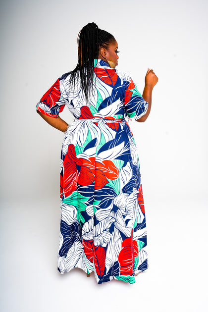 Floral Button-Down Maxi Dress