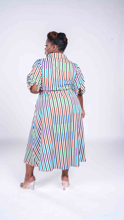 Stripes Galore Midi Dress