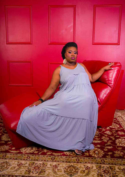 Lola Maxi Dress- Blue Grey